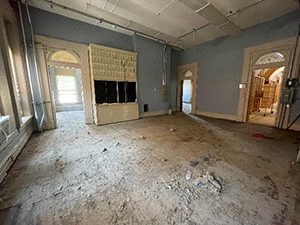 Selective demo of first floor space during renovation of the Perry County Courthouse.