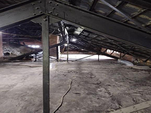 View of Perry County Courthouse attic after removal of MEP.