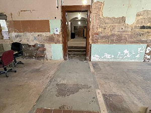 Ramp demolition on the ground floor during renovation of the Perry County Courthouse.