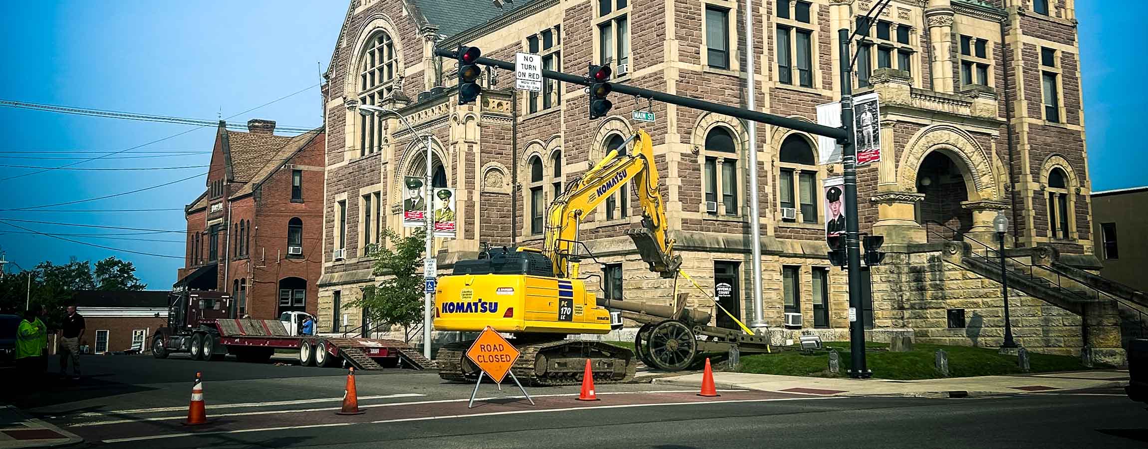 Streetview of the Perry County Courthouse as renovation starts in 2023.